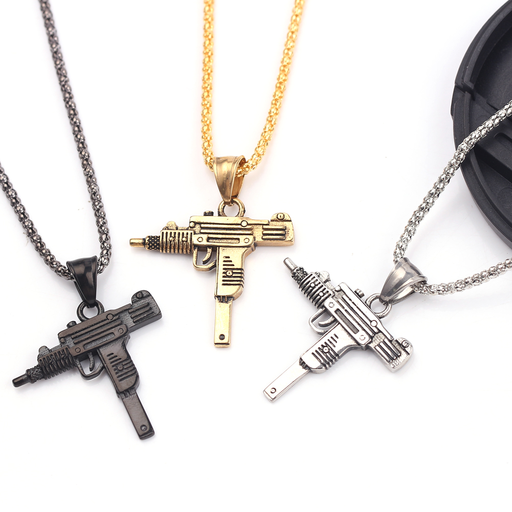 Men'S Accessories Fashion - Colar Pingente de Arma de Fogo