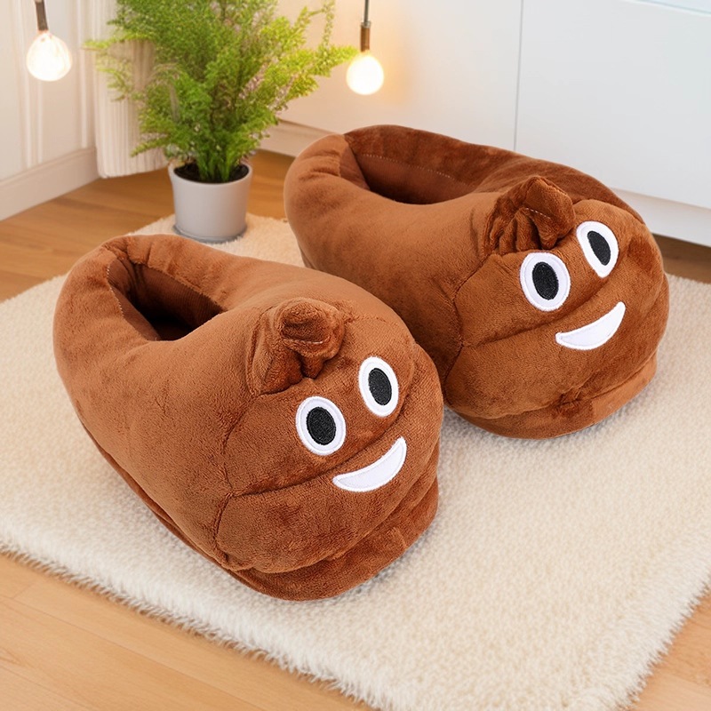 Men'S Accessories Rack - Chinelos de pelúcia com emoji de