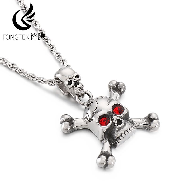 Men Accessories Singapore - Fongten colar de caveira de olhos