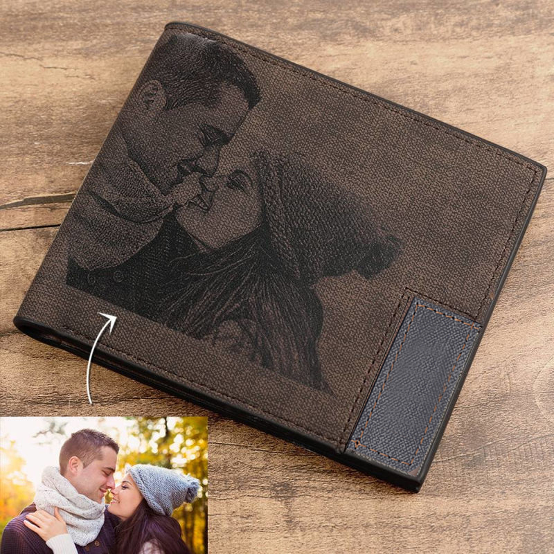Bifold Leather Wallet - Carteira de couro pu com imagem