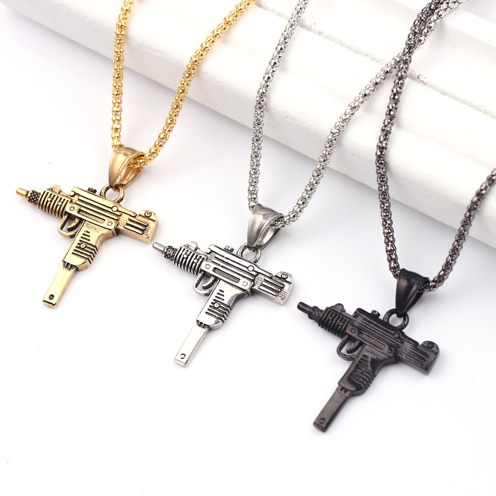 Colar Pingente de Arma de Fogo - Men'S Accessories Fashion avaliação e preço