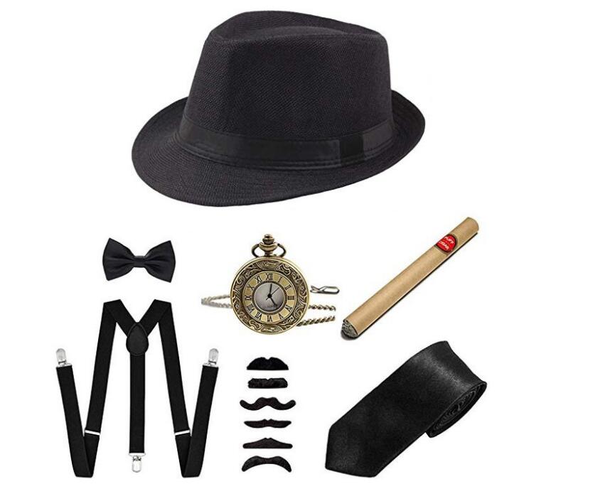Halloween Cosplay Gangster Set - Men'S Accessories In The 1920S avaliação e preço