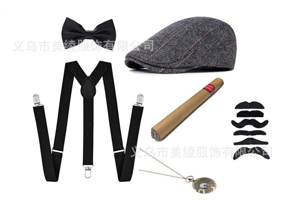 Halloween Cosplay Gangster Set - Men'S Accessories In The 1920S avaliação e preço
