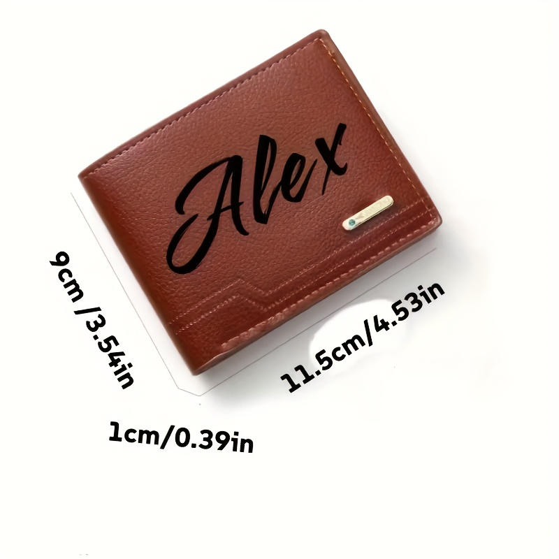 Texto e Iniciais Personalizáve - Bifold Leather Wallet avaliação e preço