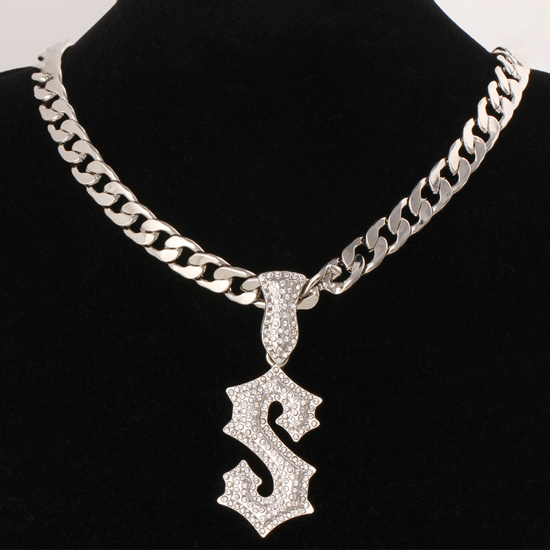 Novo Colar Hip Hop com Letra S - Men Accessories Singapore avaliação e preço