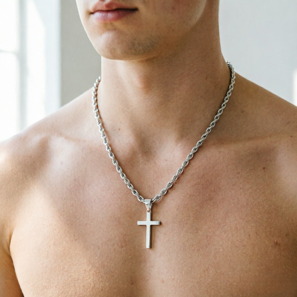 Novo Colar com Pingente de Cru - Men Accessories Singapore avaliação e preço