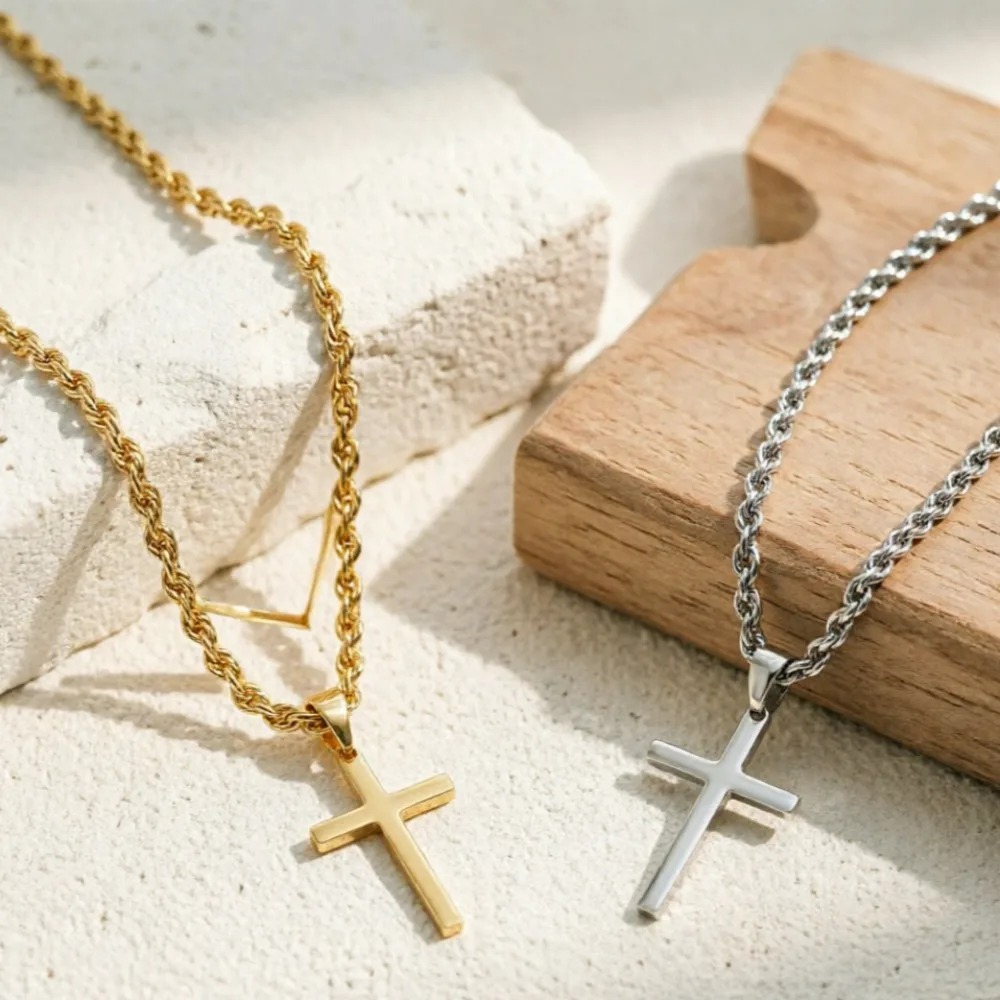 Novo Colar com Pingente de Cru - Men Accessories Singapore avaliação e preço
