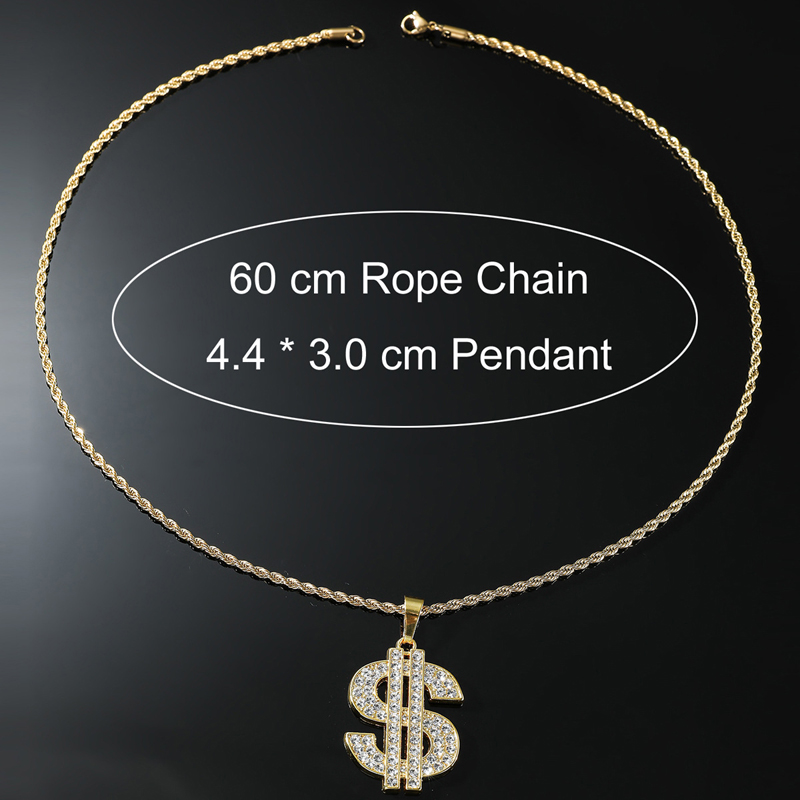 Colar pingente de sinal dólar  - Men Accessories Singapore avaliação e preço