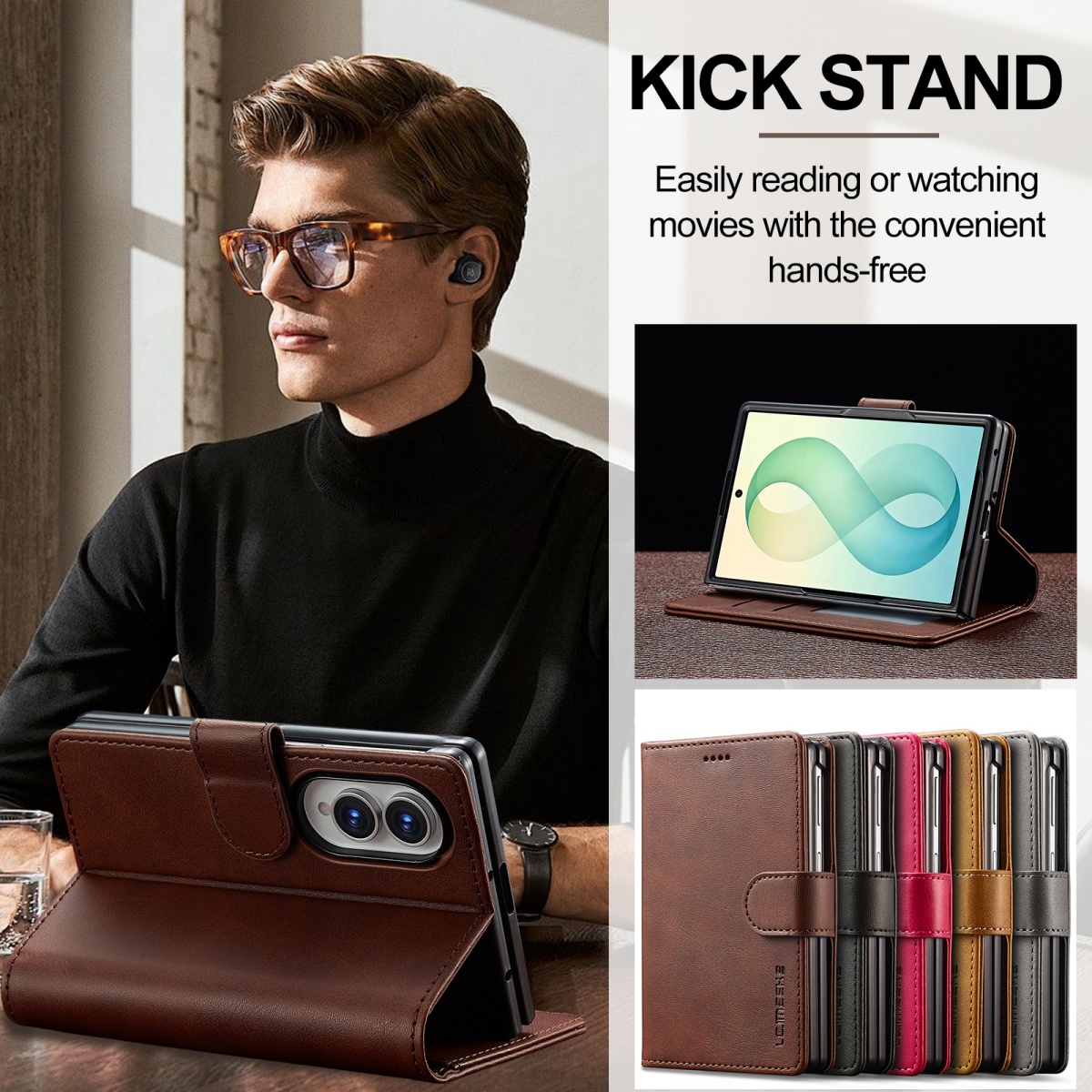Capa Carteira Antichoque para  - Bifold Leather Wallet avaliação e preço