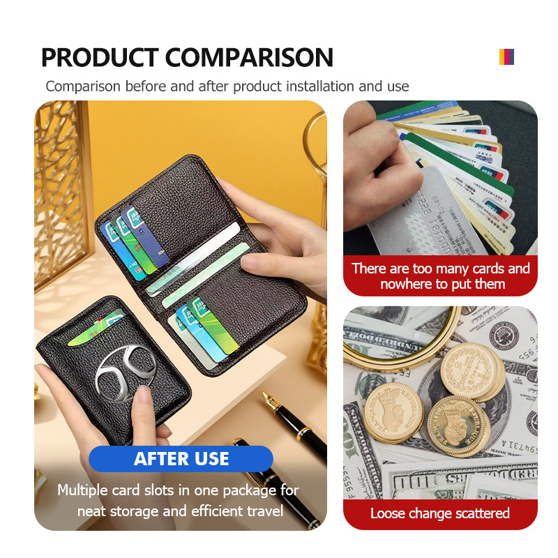 Carteira Masculina Bifold com  - Bifold Leather Wallet avaliação e preço
